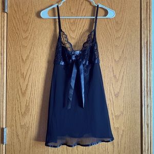 Seductive Wear by Cinema Etoile Black Lace Cami | Bow & Rosette Detail